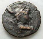 Seleucides. Antiochos VII Evergetes (-138 à -129). Buste d'Eros et coiffe d'isis AN 175 AV.JPG